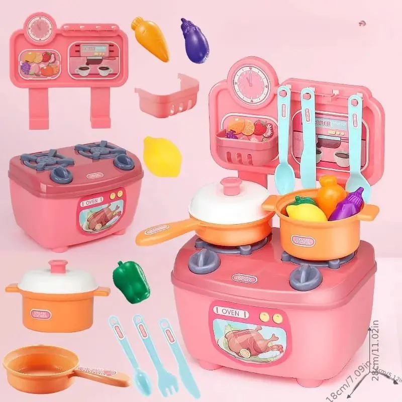 Dream Kitchen DIY Play Set – Interactive Toddler Cooking Toy with Miniature Oven, Pots, & Play Food
